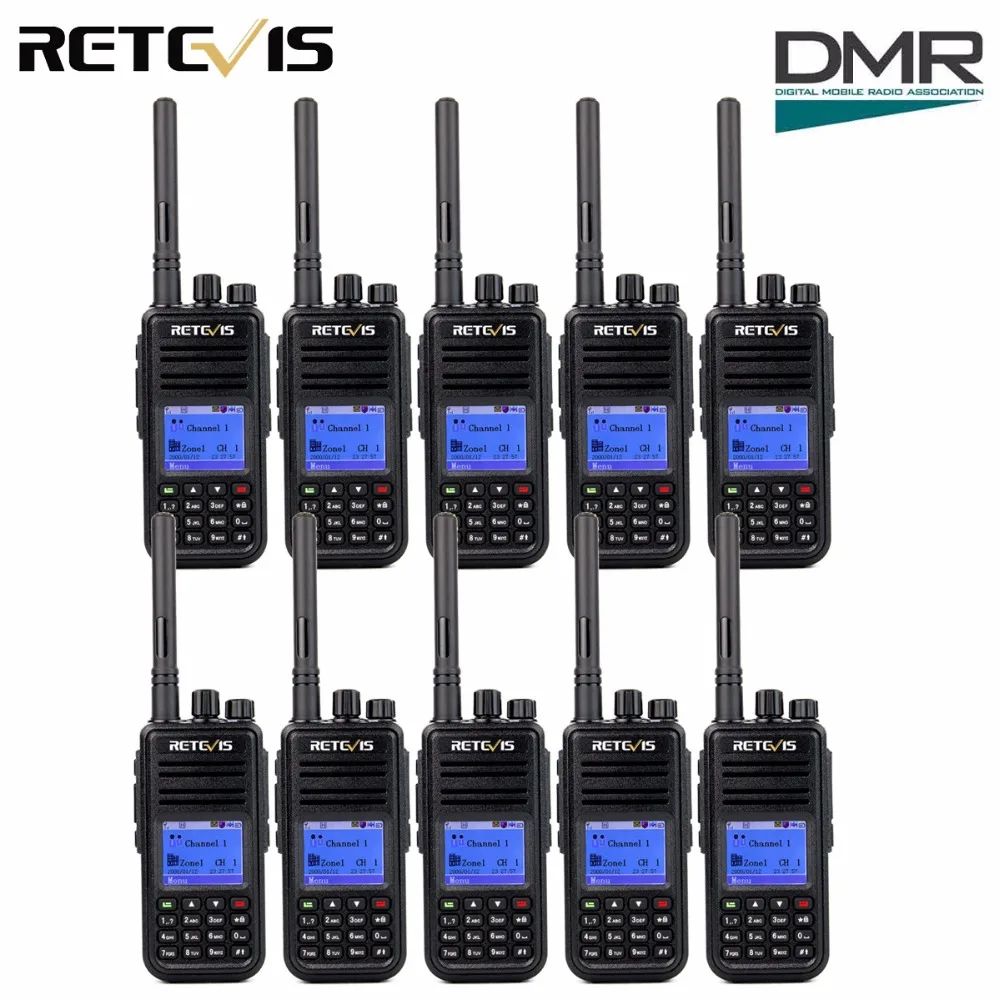 10pcs DMR Radio Retevis RT3 Digital Walkie Talkie UHF 400 480MHz 5W ...