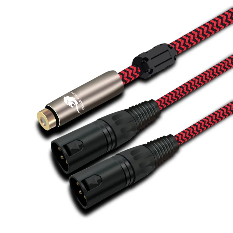 Audio Cable Mini Jack 3 5mm Female to 2 XLR 3 Pin Male PC Headphone Mixing Console Amp 3 5 XLR OFC Cable Hifi 1M 2M 3M 5M 8M