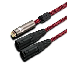 Audio Cable Mini Jack 3 5mm Female to 2 XLR 3 Pin Male PC Headphone Mixing Console Amp 3 5 XLR OFC Cable Hifi 1M 2M 3M 5M 8M