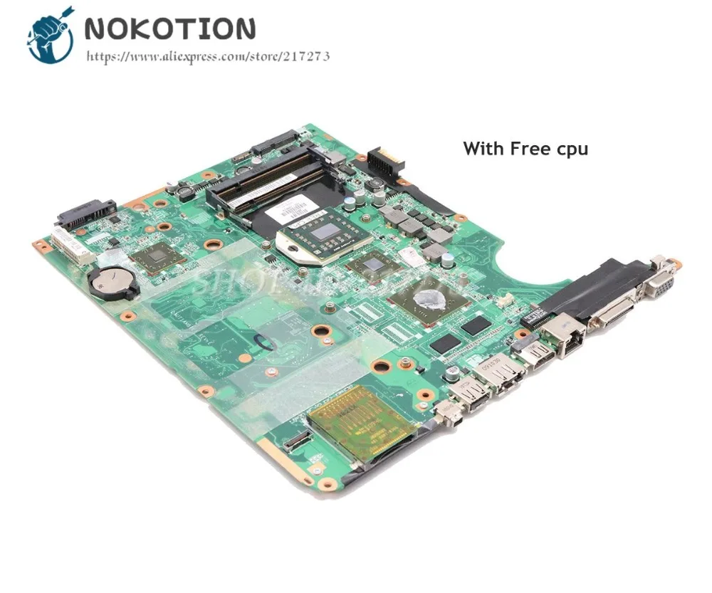 Hot Product  NOKOTION For HP Pavilion DV7 DV7-3000 Laptop Motherboard Socket S1 DDR2 HD4500 Free cpu DAUT1AMB6E0