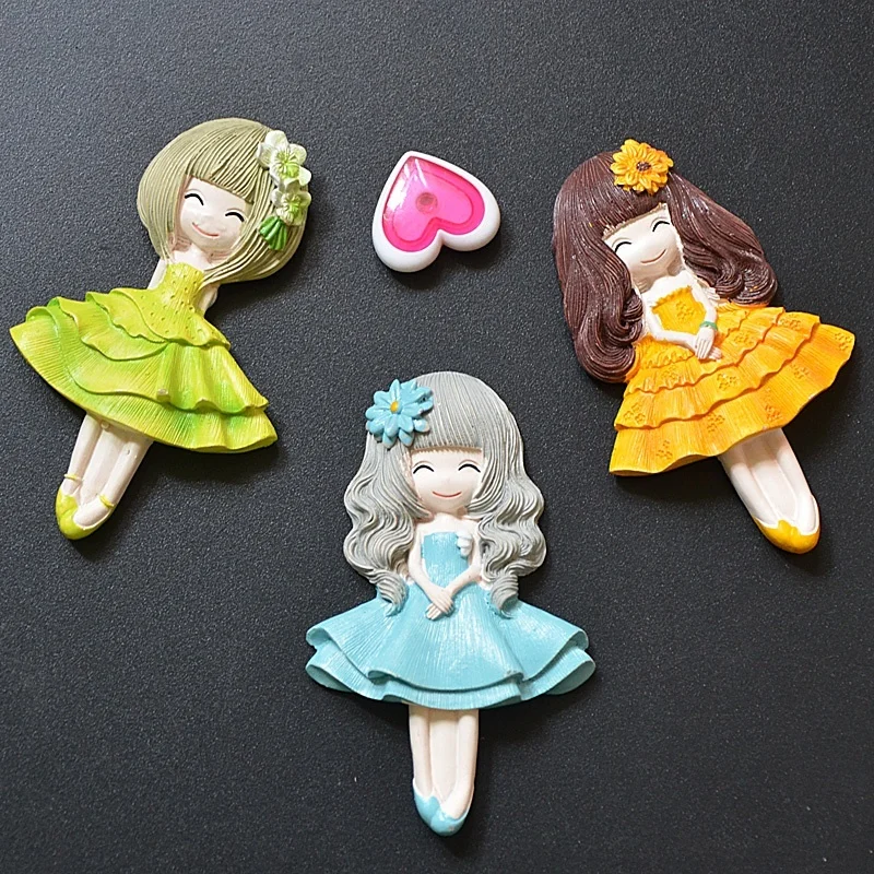 4PCS Pretty Fridge little girls stickersin Fridge