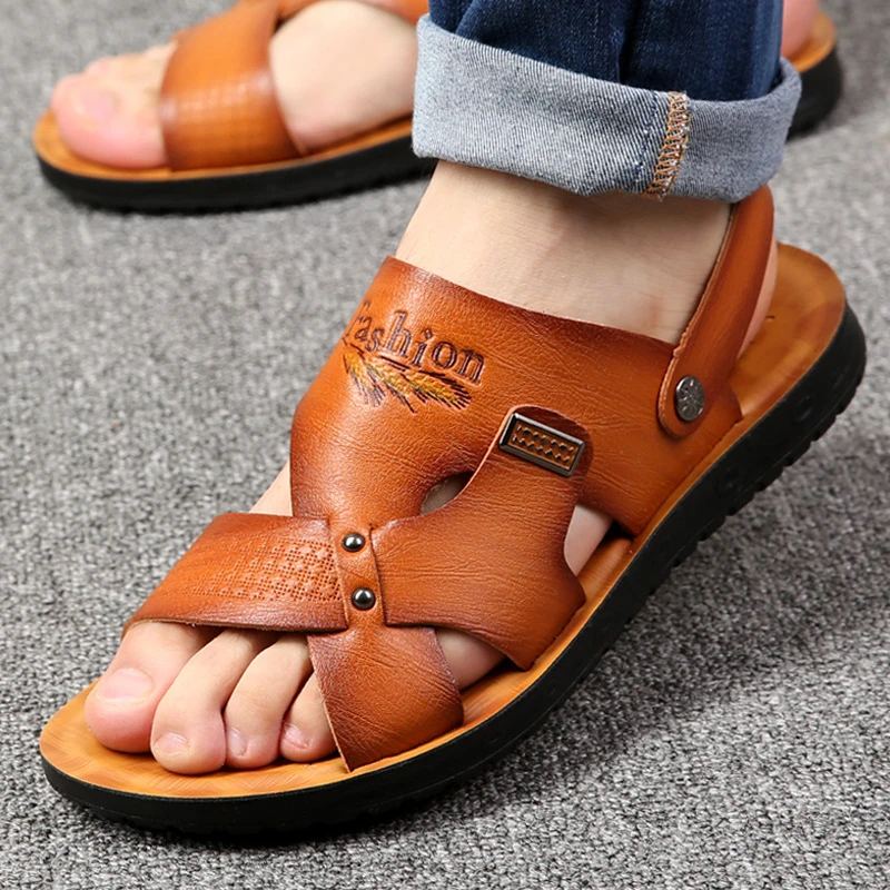 New Summer Sandals Men Outdoor Casual Men Shoes Non-Slip Breathable Beach Sandals Two Ways Wearing Sandalias Hombre Shoe