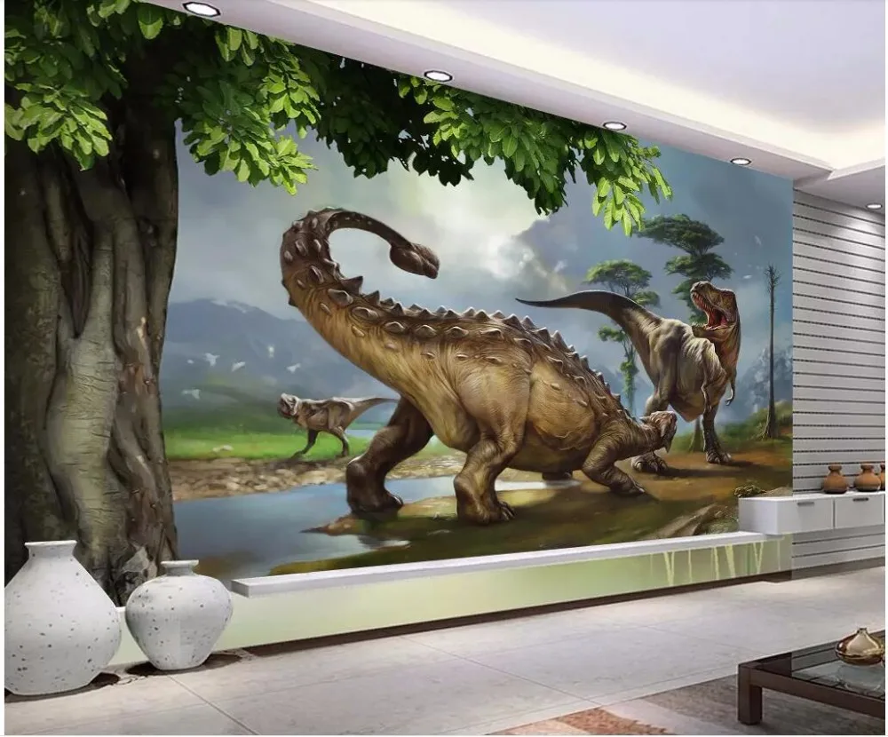 3d фотообои на заказ домашний декор динозавр настенный фон мир Юрского периода