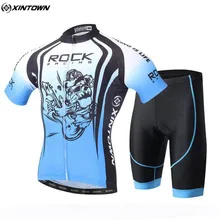 XINTOWN Men Blue Bicycle Cycling Jersey Sets Outdoor Sportswear Roupa Ciclismo Bike Cycling Clothing Set With Bib Shorts CC0616
