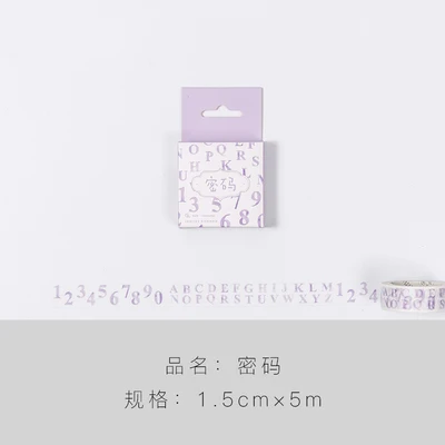 

1.5cm 5m 1 pcs number light purple design washi tape Adhesive DIY Scrapbook Sticker Label Masking home decor