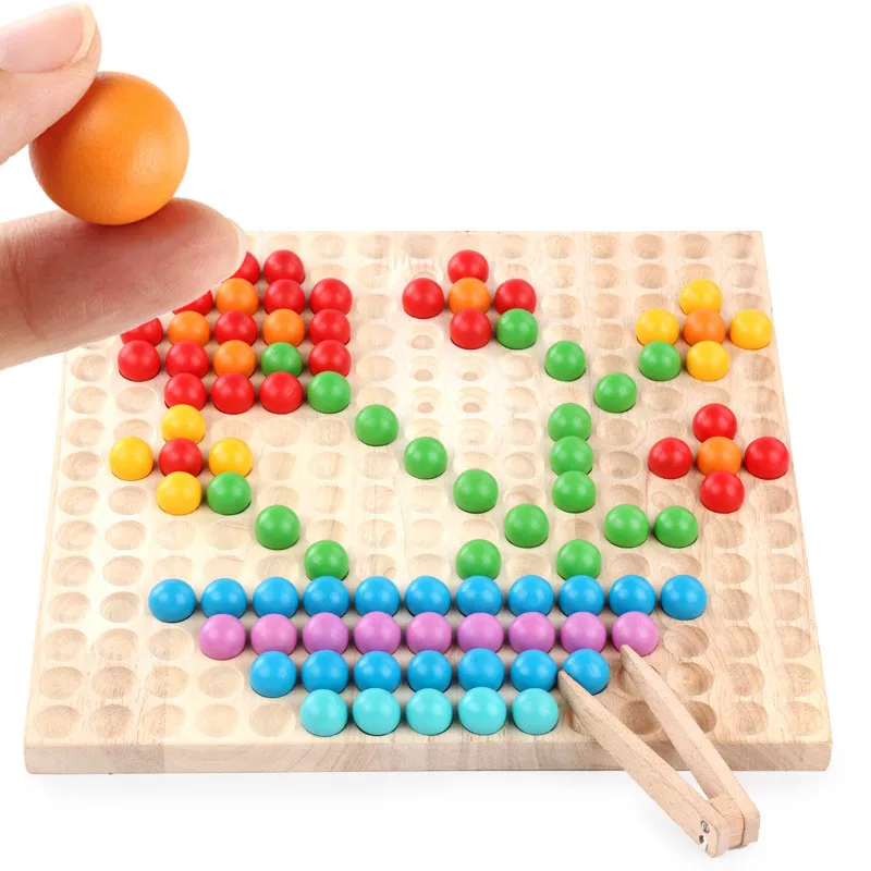 

Children Catching Ball Toy Creative Personalized Jigsaw Early Education Puzzle Wood Beads Kids Intelligence Games