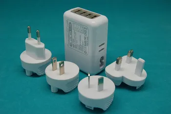 

Free Shipping 2016 Universal Home Travel Car Charger With 4 Plugs US/UK/ EU/AU 5V 2A 4Ports Wall Charger USB Charger