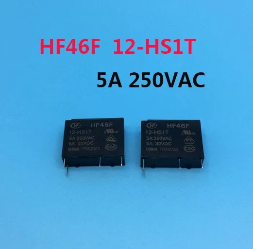 

HOT NEW relay HF46F 12-HS1T HF46F-12-HS1T 12V 5A 250VAC 4PIN 50pcs/lot