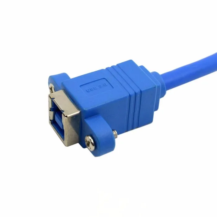 USB 3,0 Тип B мама к Micro B 90 градусов левый Угловой кабель с винт крепления панели отверстия 20 см