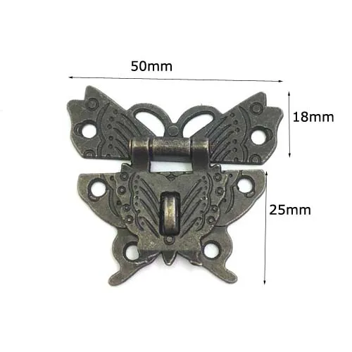 1 комплект античный бронзовый декоративный зажим бабочки зажимные защелки для крафтинга Деревянный чехол нагрудный ящик - Цвет: B