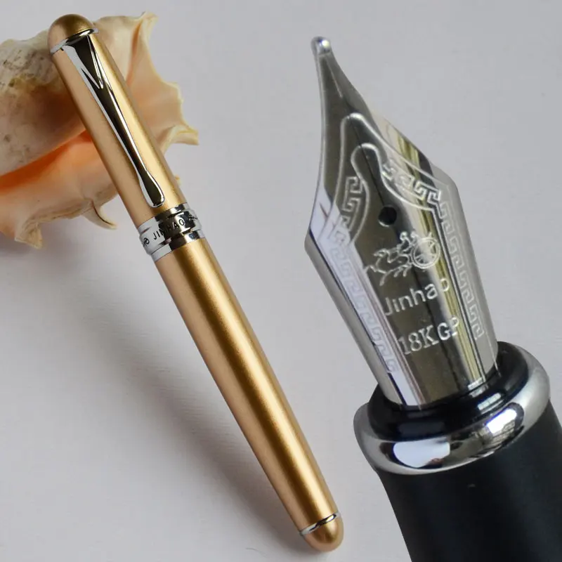 JINHAO X750 GOLDEND AND SILVER 0.7MM BROAD NIB FOUNTAIN PEN BLACK