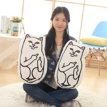 

Creative little cats middle finger up cats pillow cats dolls cushions Sofa Cartoon middle finger up Cushion Office Home Decor