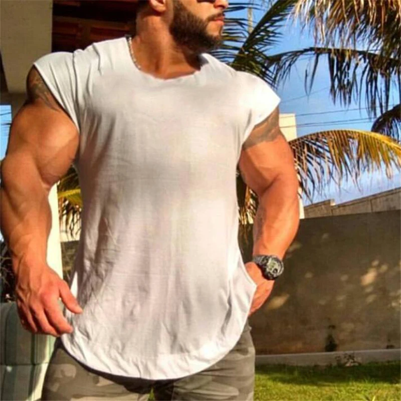 

Brand Fitness Men Clothes 2019 New Muscle Gorilla Solid Gyms Tank Tops Hip Hop Vest Street Wear slim fit Sleeveless shirt