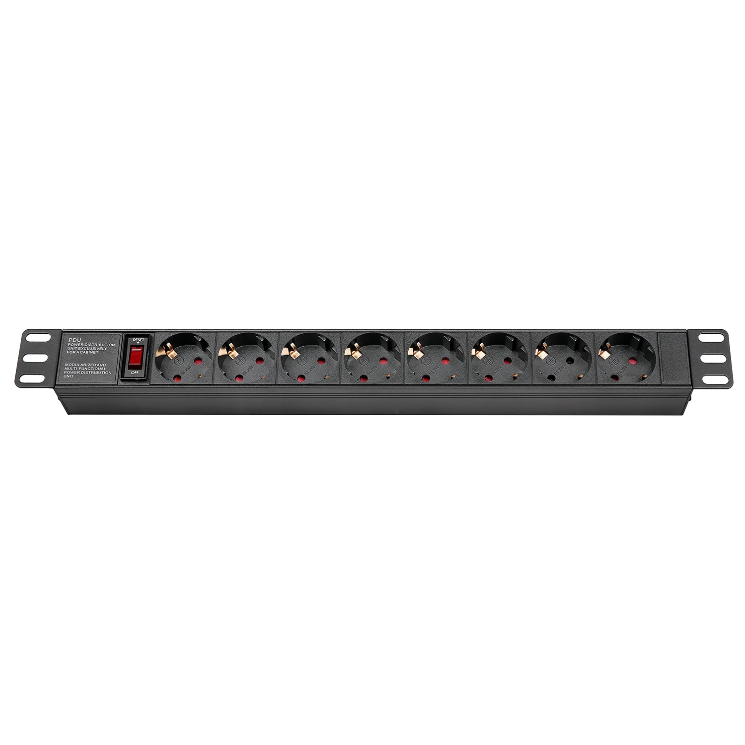 Блок питания PDU 1U/1.5U 19 дюймов 7/8 AC ЕС розетки с выключателем питания/Защита от перегрузки/индикатор светильник/AC Дисплей удлинитель - Цвет: OTI GER10-8-OPSH