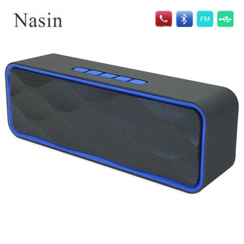 online Nasin SC211 Handsfree Sem Fio Bluetooth Speaker Portátil Tf USB Rádio FM Stereo Som Speaker Duplo Jogador Subwoofer