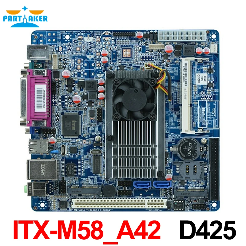 

Mini ITX embedded Motherboard ITX-M58_A42 D425/1.66GHz single core CPU Support VGA LVDS