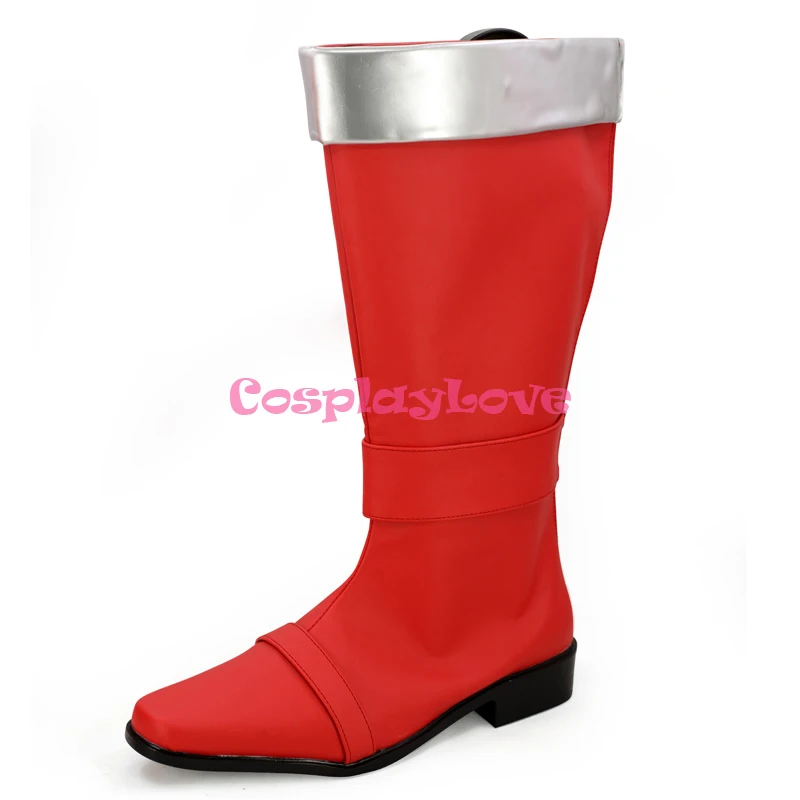 CosplayLove Super Sentai Cosplay Red UCHU SENTAI KYURANGER Stinger Cosplay Shoes Long Boots Custom Made  (2)