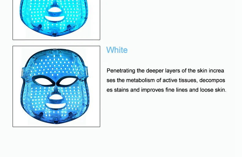 7 цветов светодиодный для лица, маска для лица Устройство для приготовления маски фотона света для омоложения кожи, удаления акне лица ФДТ