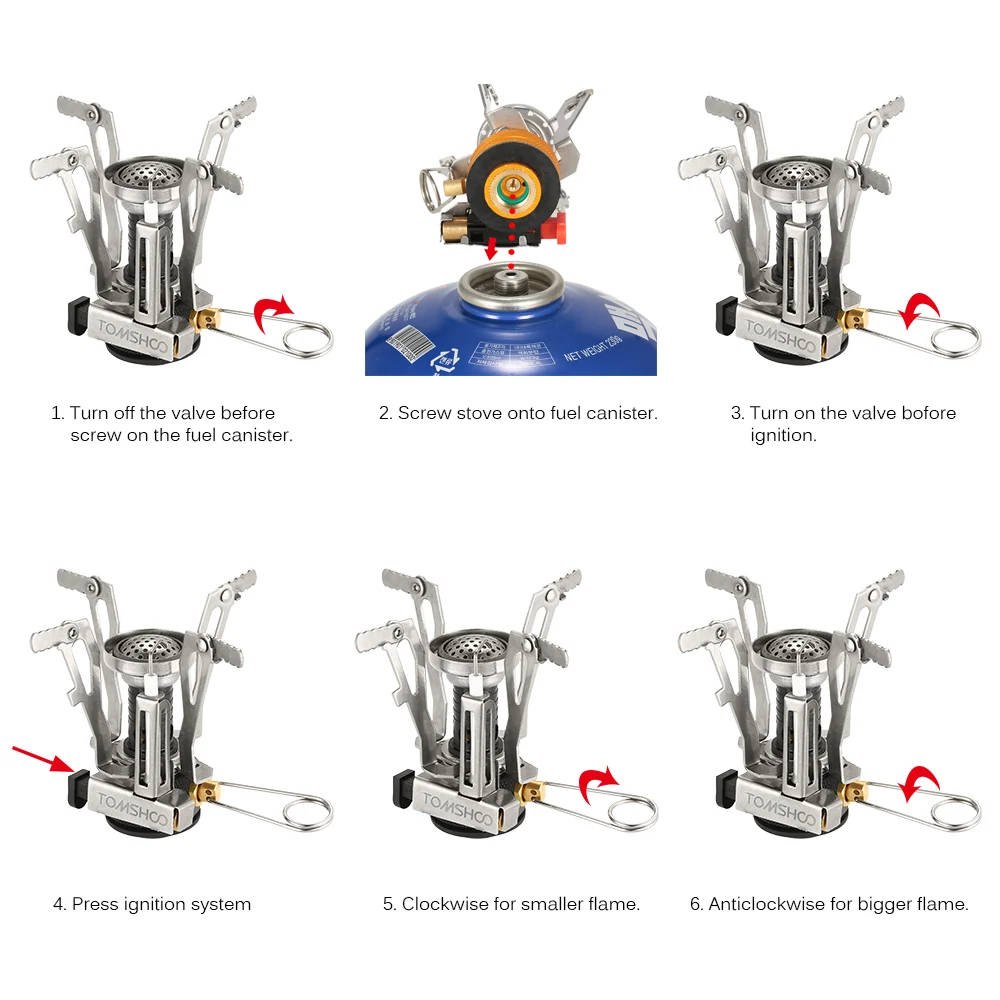 TOMSHOO походная уличная плита мини газовая плита рюкзак канистра плита горелки приготовления пищи Складная Походная Бутановая пропановая печь
