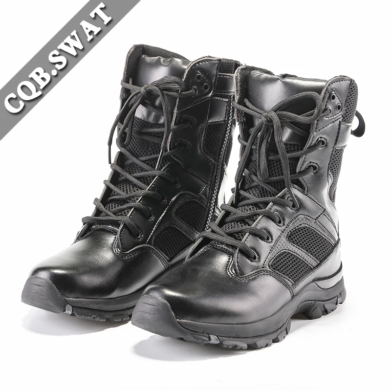 

CQB.SWAT 2018 New Design Summer Mesh Breathable Military Tactical Boots Mens Black Wearable with zipper Combat Army Boot Wolf