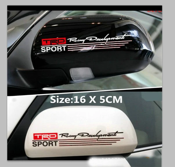 

2PCS Car Styling TRD Sport Logo Car Rearview Mirror Decal Personalized Character Decoration