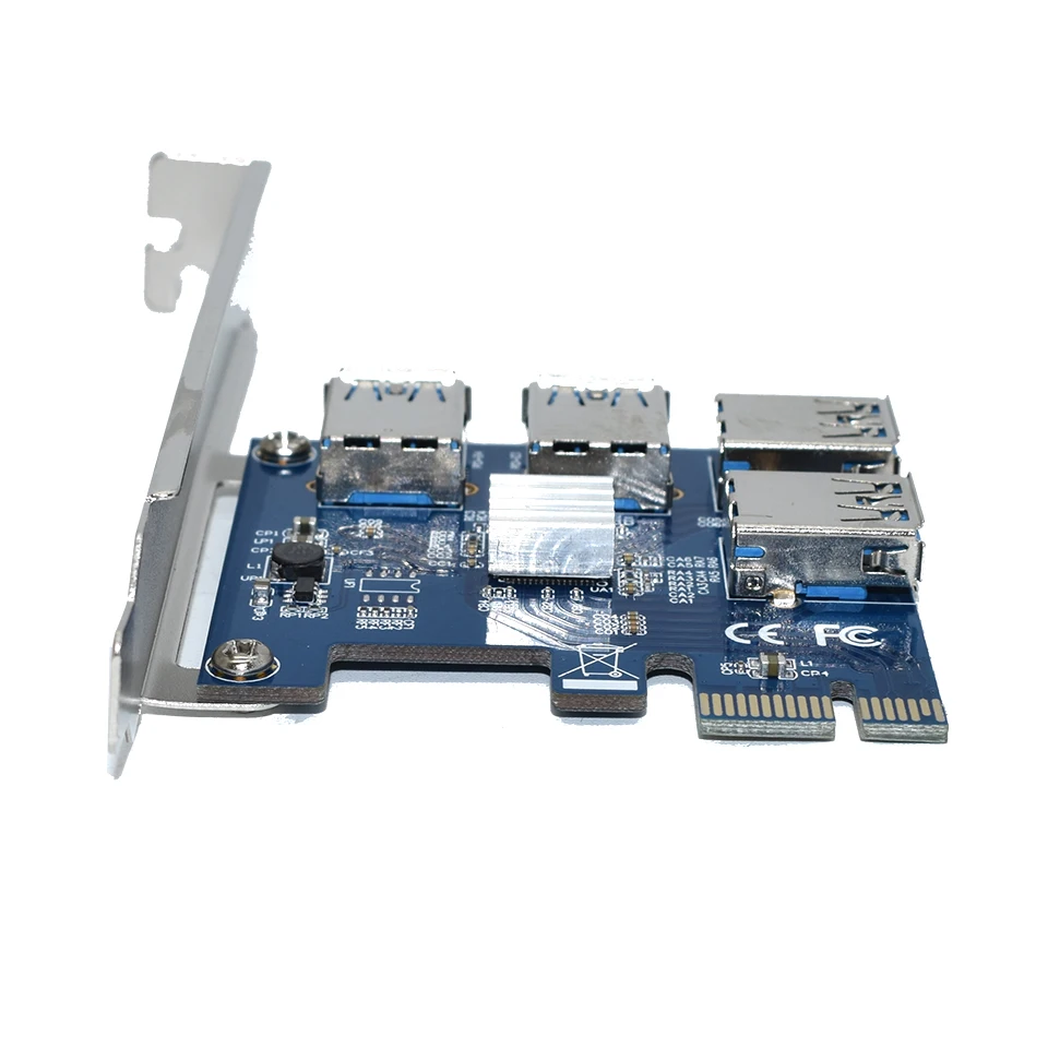PCIE PCI-E PCI Express Riser Card 1x до 16x1 до 4 USB 3,0 слот множитель концентратор адаптер для bitcoin Mining шахтер БТД устройств