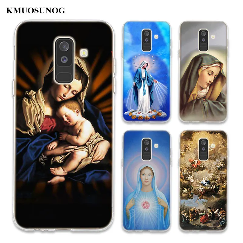 

Transparent Soft Silicone Phone Case Virgin Mary For Samsung Galaxy A6 A6+ A9 A8 Star A8+ A7 A5 A3 Plus 2018 2016
