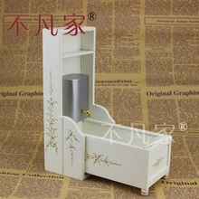 Кукольный домик 1/12 масштаб тонкая миниатюрная мебель ручная роспись белая раскладная Ванна