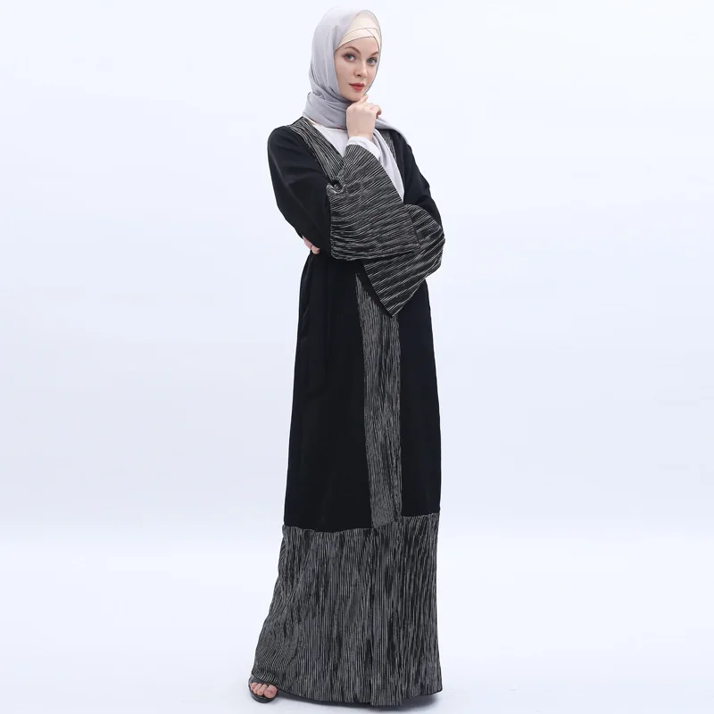 Элегантное мусульманское abaya полное платье Летний кардиган-кимоно свободные длинные халаты Jubah Ближний Восток Eid Рамадан исламский