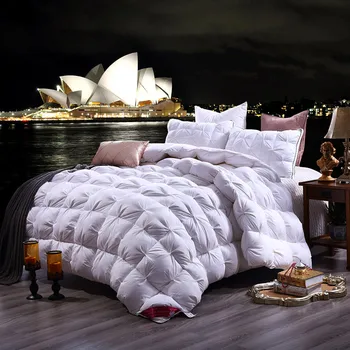 

White Goose Down Comforter Queen/Full Size 400 Thread Count 100% Cotton Shell, Heavy Weight for Winter, White Color