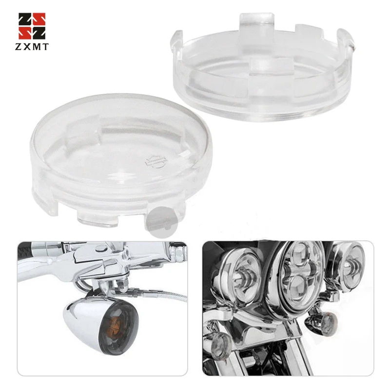 

ZXMT 2pcs 2.1inch Amber Clear Smoke Turn Signal Light Cover Lens Fit for Harley Electra Glide Dyna Softail Sportster 1986-2014