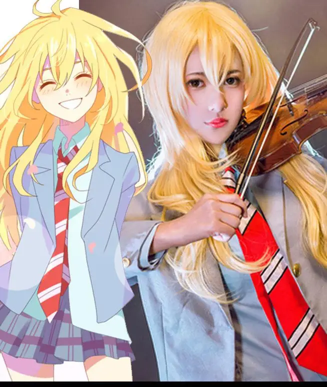 Костюм для косплея ваша ложь в апреле Miyazono Kaori Arima Kousei школьная форма японского