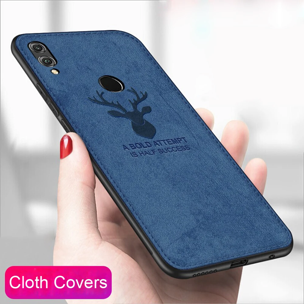 

For HUAWEI Honor 8X 8C 8A Case Cover TPU Silicone Bumper Soft DEER Cloth Fabric Cover For Huawei honor 7X 7C 6C 7A Pro cases