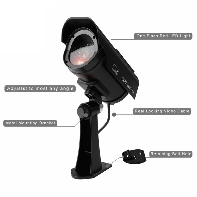 Поддельный манекен видеонаблюдения CCTV Красный флэш-Светильник ИК наружная/Внутренняя камера