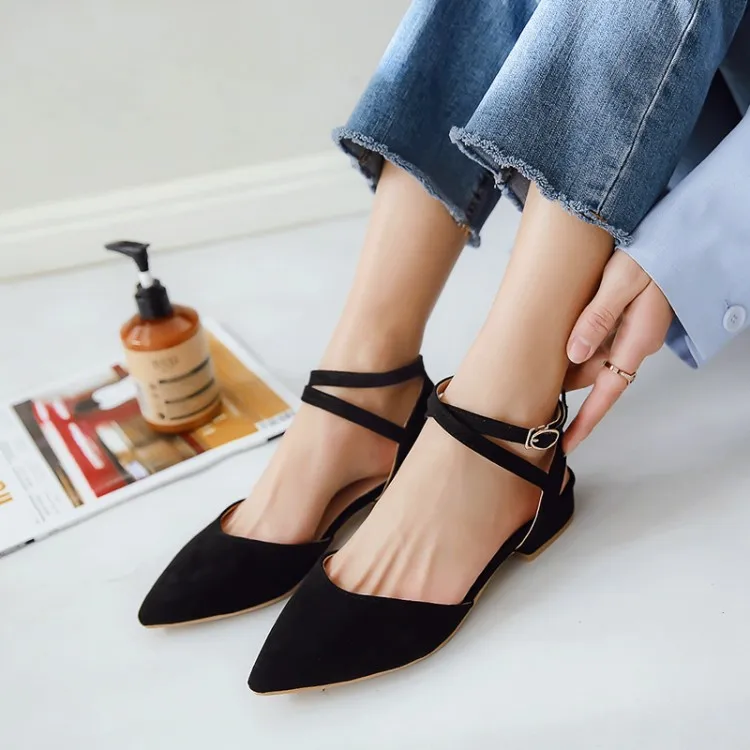 

Big Size 11 12 13 14 15 high heels sandals women shoes woman summer ladies Pointed Package toes Cingulate Thick with sandals