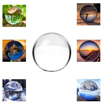 

H&D Clear Crystal Glass Sphere Ball with Stand, 3.15"/80mm K9 Crystal Ball Photography Prop Decoration Art Decor