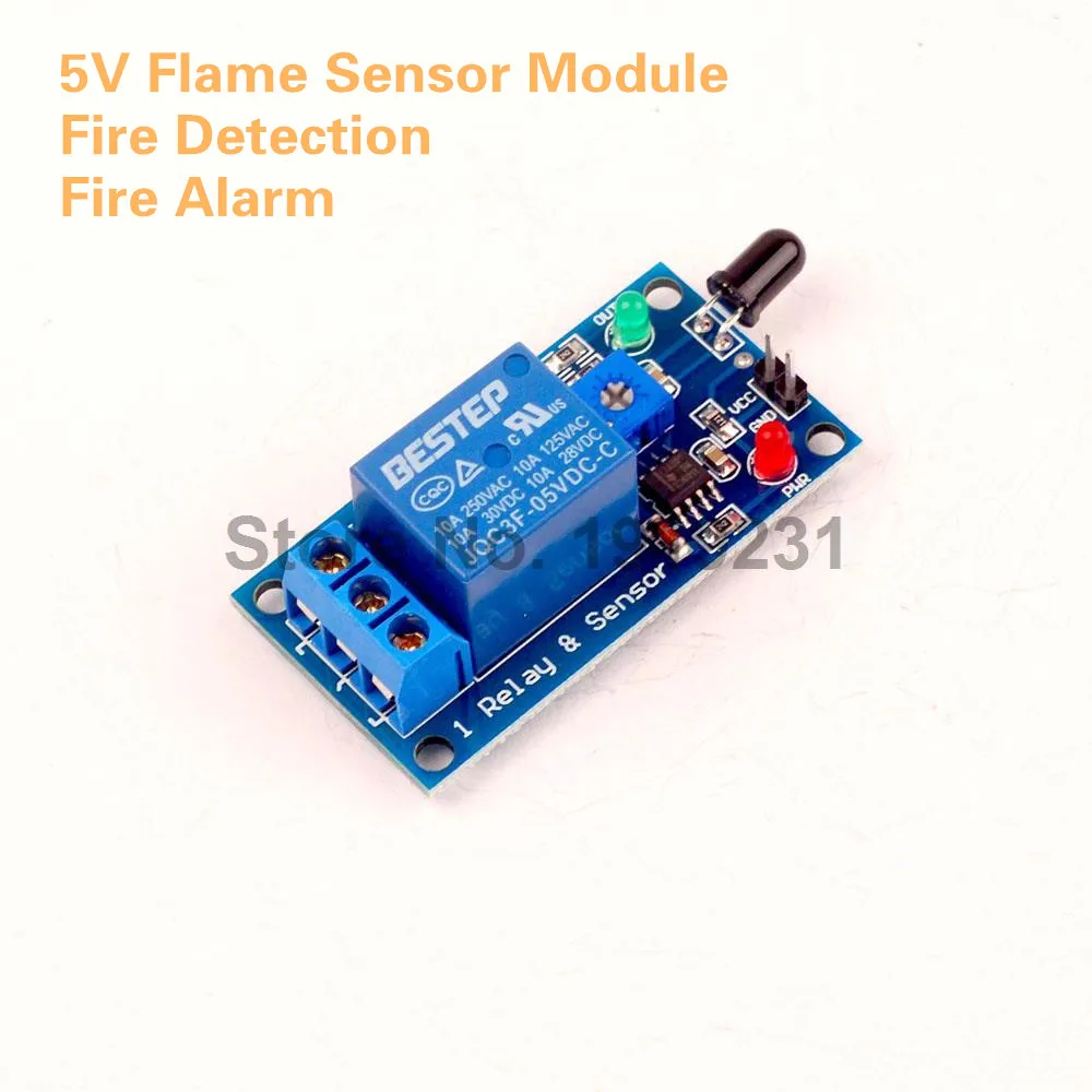 

1 Channel 5V Flame Sensor Module Fire Detection Fire Alarm Sensor Relay Module