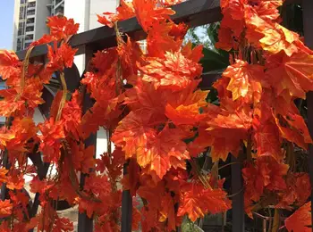 

Artificial High Simulation Red Maple Leaf vine, Home Garden Store Decorative Fabric Plant Leaves Ivy, 50PCS