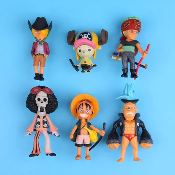 

Luffy Zorro Chow One Piece series fridge magnet stickers 6 pieces /set 3D fridge magnet stickers Message post Whiteboard sticker