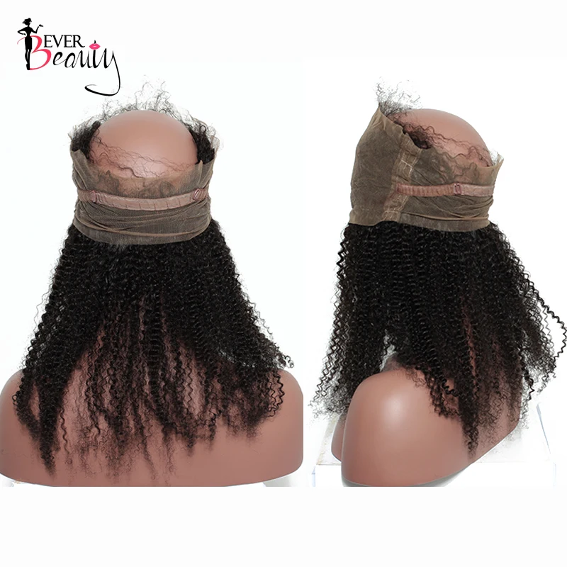 Афро кудрявые вьющиеся волосы 360 кружева фронтальный заказ с сеткой с детскими волосами монгольские волосы фронтальное закрытие 360 Ever beauty Remy