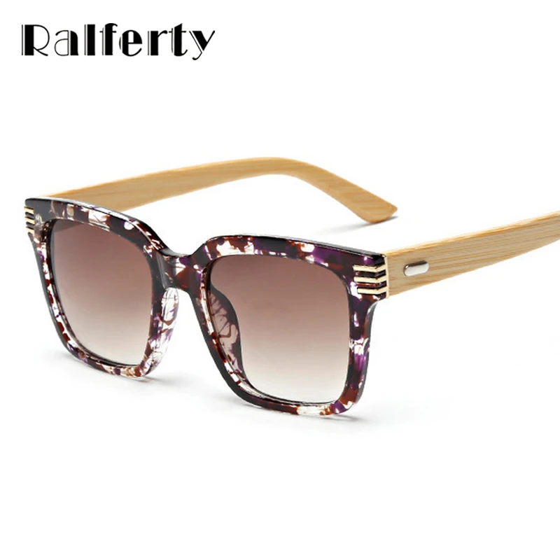 

Ralferty New Square Wood Bamboo Sunglasses Women Mens Oversized Mirror Sun Glasses Female Outdoor Goggles Shades lunettes