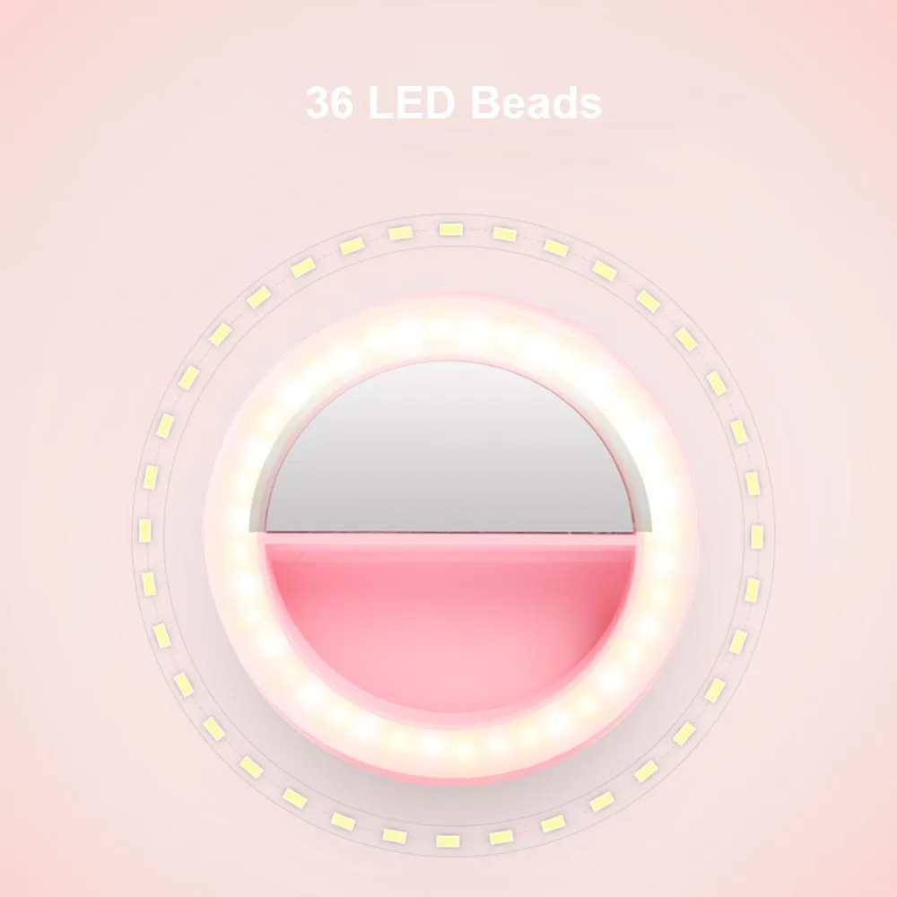 36 светодиодный s Новинка светодиодная вспышка для селфи лампа для фотосъемки 3 уровня Яркость зарядка через usb мобильного телефона Живая