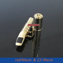 B2 модель 7#-Профессиональный металлический мундштук для саксофона-тенора позолоченный