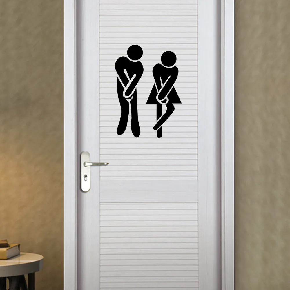 Простота Туалет значок виниловые наклейки на двери стильные украшения дома аксессуары Настенная Наклейка для мальчика и девочки значок для уборной