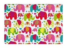 Floor Mat Colorful Seamless Retro Elephant Kids Print Non-slip Rugs Carpets alfombra For Indoor Outdoor living kids room