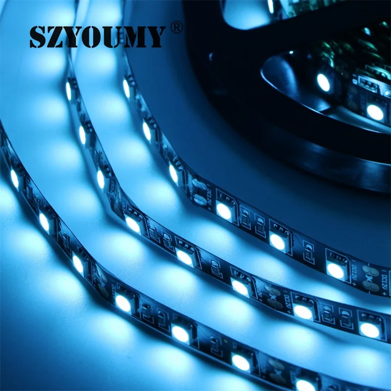 SZYOUMY Новое поступление SMD 5050 60 светодиодный/M Ice Blue Светодиодные ленты Light 300 светодиодный s/5 м DC 12 В гибкий свет ленты лампы 100 м DHL корабль