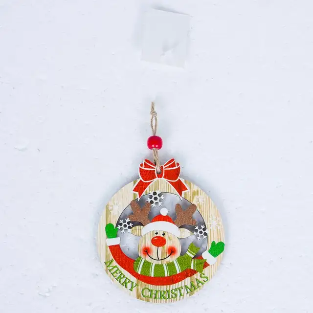 Merry Christmas Craft DIY Wooden Pendants Ornaments Xmas Tree Ornament For Home Decor Christmas Party Decorations Kids Gift