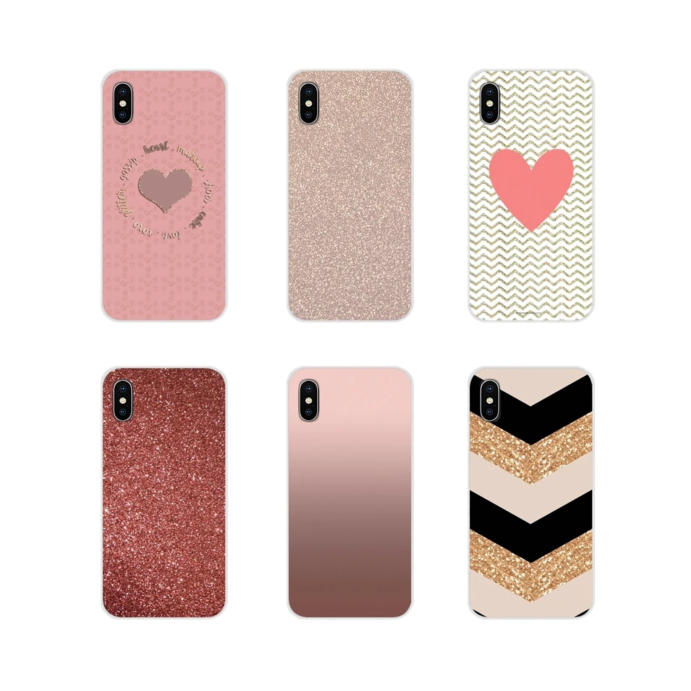 

Silicone Phone Cover Bag For Huawei Mate Honor 4C 5C 5X 6X 7 7A 7C 8 9 10 8C 8X 20 Lite Pro Rose gold glitter sparkles wallpaper