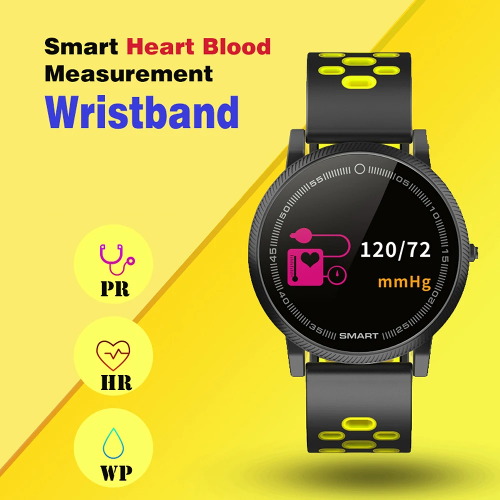 

696 2018 New Style Smart Band Heart Rate Blood Pressure Monitor F4 Clock IP67 Waterproof circular men women Smartband