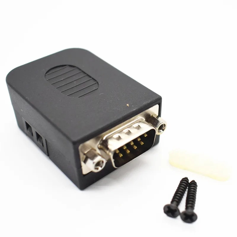 D SUB DB9 Мужской 9Pin черная крышка гайка Тип Breakout терминалы разъем платы DIY вилки|plug